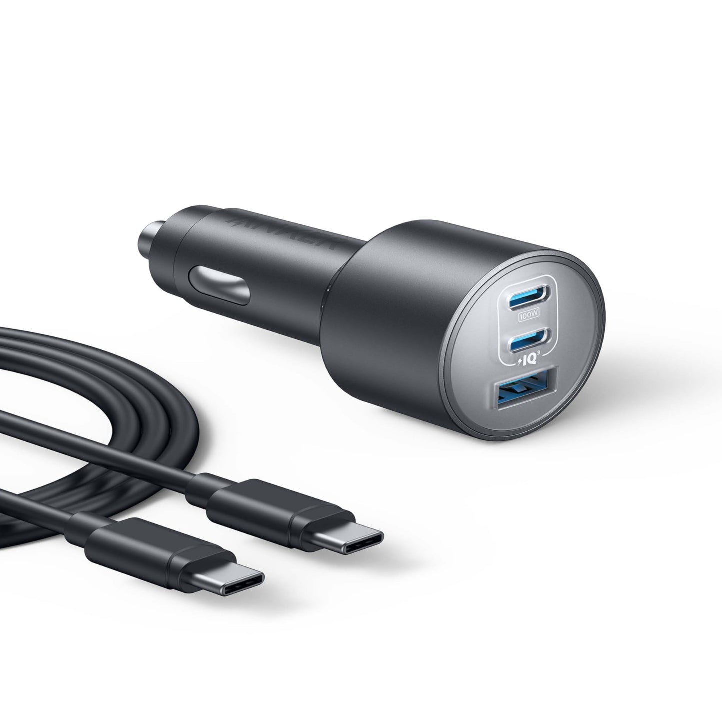 Anker USB-C Car Charger, 167.5W Max 3-Port Ultra-Compact Type-C Fast Car Charger, for MacBook Pro/Air, iPhone 15/14 / 13 Series, Samsung S24 / S23, iPad Pro, AirPods, and Mo