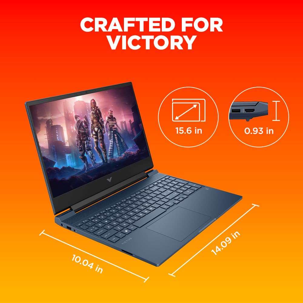 HP Victus Gaming Laptop, AMD Ryzen 5 5600H, AMD 4GB Radeon RX 6500M Graphics, 15.6-inch (39.6 cm), FHD, IPS, 8GB DDR4, 512GB SSD, Backlit KB, B&O (Win 11, Blue, 2.29 kg), fb0147AX