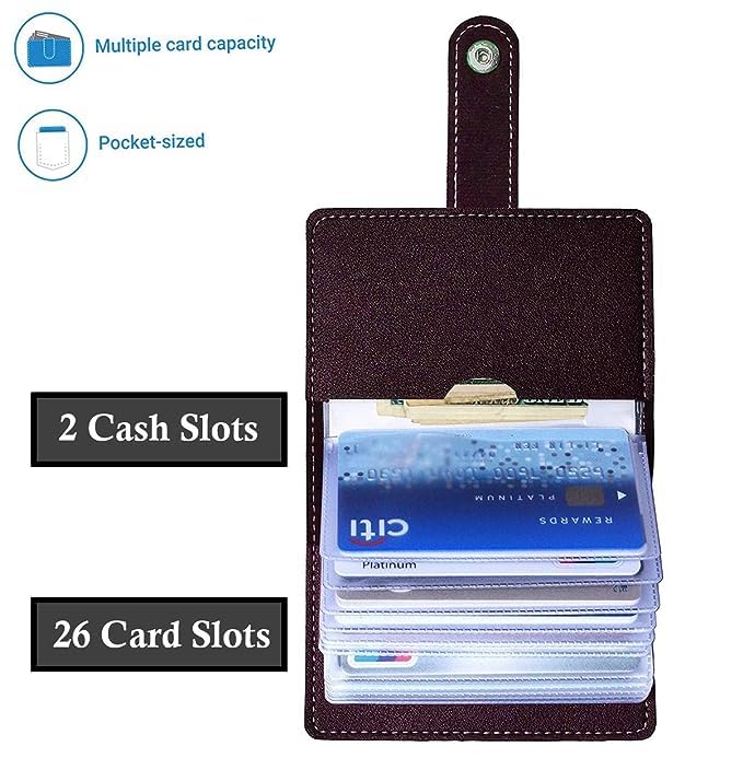 Stealodeal Brown 28 Slots Leather Debit/Credit/ATM Card Holder for Men & Women