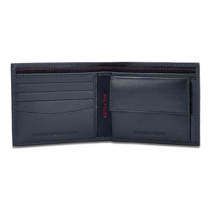 Tommy Hilfiger Elkhom Leather Global Coin Wallet for Men - Navy, 4 Card Slots