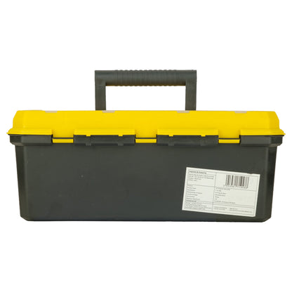 STANLEY 1-71-948 13'' Organised Maestro Heavy-Duty Portable Plastic Essential Toolbox with Clear Top Lid and Removable Tray Compartment for Easy & Convenient Storage, 1 Year Warranty, YELLOW & BLACK