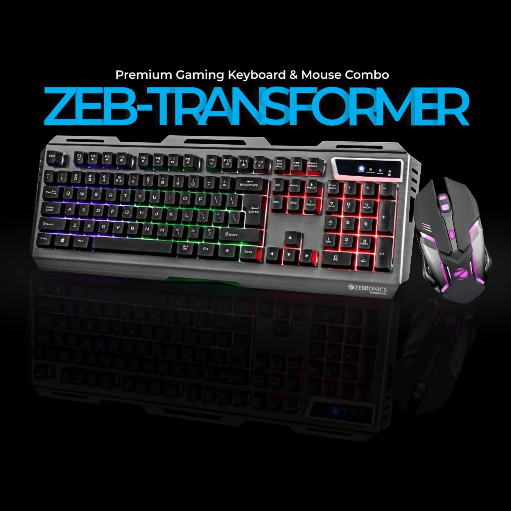 ZEBRONICS Gaming Multimedia USB Keyboard & USB Mouse Combo -Transformer