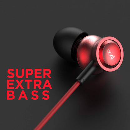 boAt Bassheads 152 in Ear Wired Earphones with Mic(Raging Red)