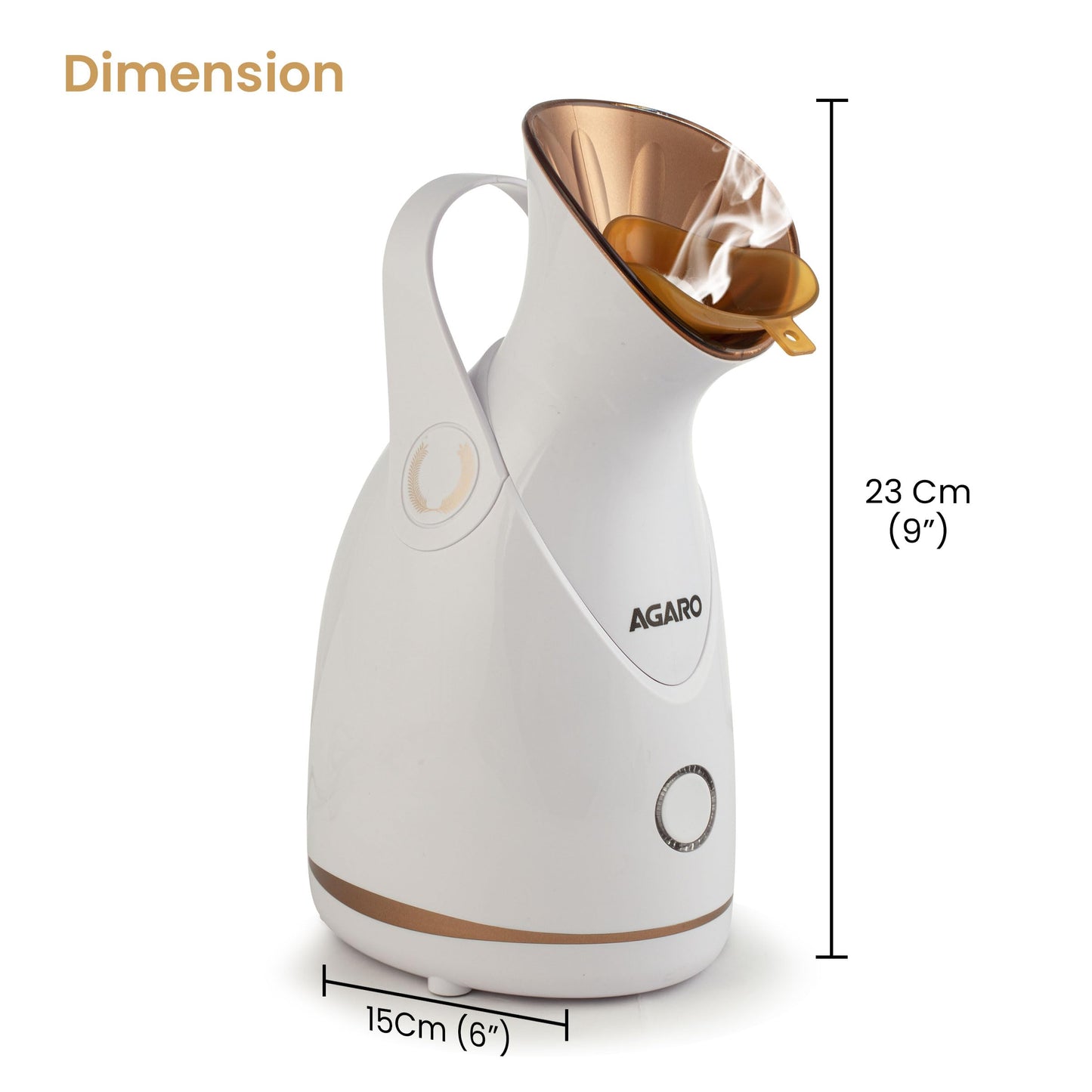 AGARO Facial Steamer With Nano Ionic HotSteaming Technology, Hot Mist Moisturizing, Opening Skin Pores,100 Ml Water Tank, Home Sauna Spa For Adult, Kids (FS2117,Rose Gold)