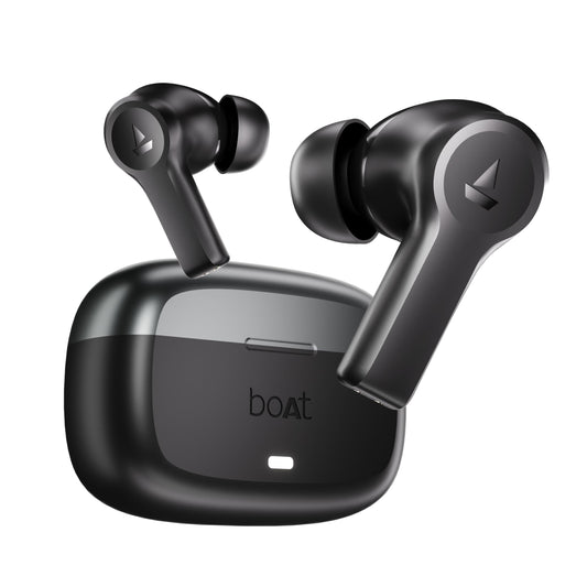 boAt Nirvana Lucid w/ 32 dB ANC, Multi-Point Connectivity, in-Ear Detection, 60HRS Playback, Hearables App, 4 Mics ENx, IPX5 Truly Wireless in Ear Earbuds, TWS Ear Buds(Gunmetal Black)