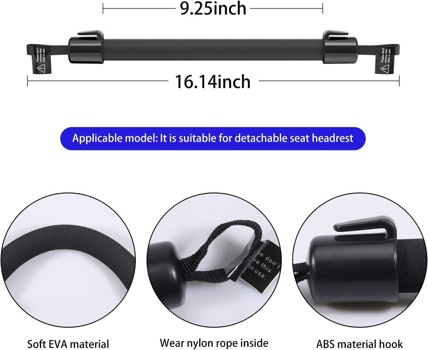 Dimensions of SARTE Car Back Seat Handle with hooks