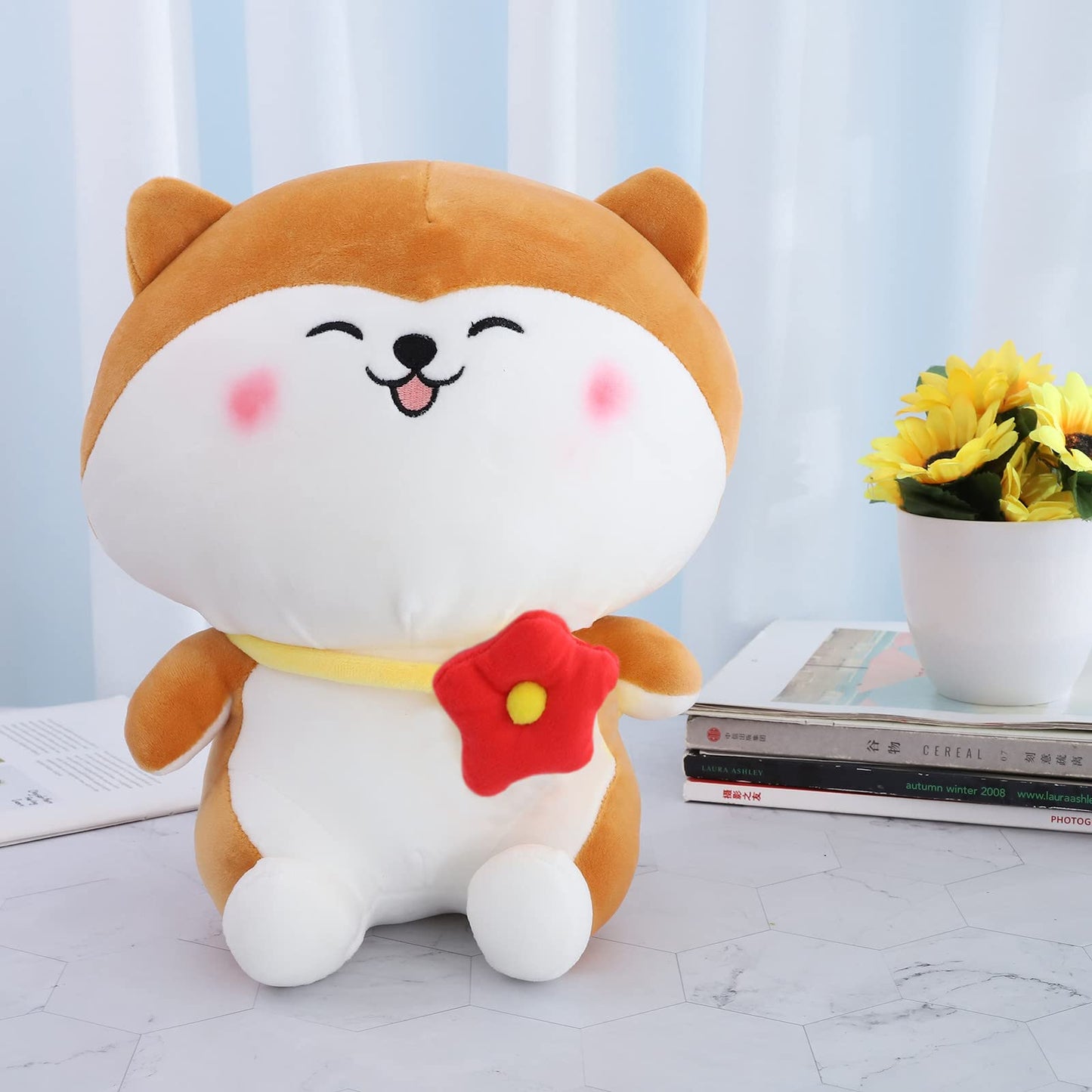 Babique Cat Flower Plush Soft Toy Cute Kids Animal Home Decor Boys/Girls (Pack of 1)(25 cm)