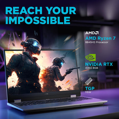 Lenovo LOQ 2024 AMD Ryzen 7 8845HS | NVIDIA RTX 4060 8GB (16GB RAM/1TB SSD/15.6" (39.6cm)/Windows 11/Office Home 2024/100% sRGB/3 Mon. Game Pass/Grey/2.4Kg), 83DX00CTIN Gaming Laptop