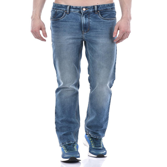 Numero Uno Mens Slim Fit Mid Blue Heavy Wash Sustainable Jeans