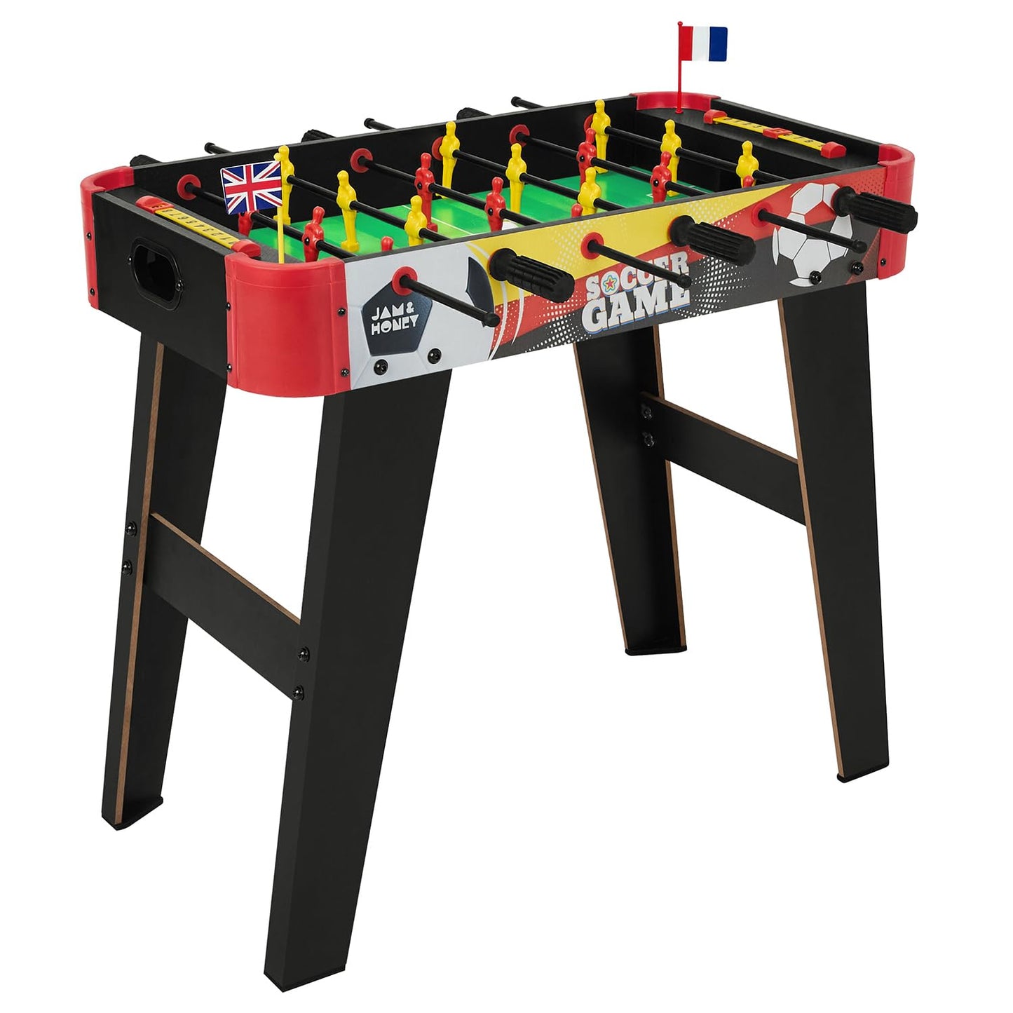 Amazon Brand - Jam & Honey Foosball Table - Big | Indoor Soccer Game for Boys & Girls | Perfect for Home, Resorts, Hotels, Schools | 6 Rows with 6 Handles, 18 Players