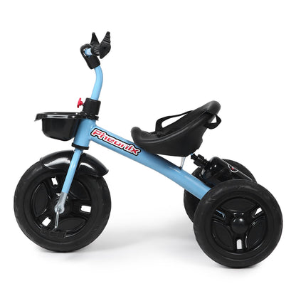 TOY ZONE Phoenix Tricycle-Blue | Kids Baby Cycle | Tricycle | Baby Cycle | Tricycle | Kids Cycle with Rubber Wheel | Ride On Car | Push Cycle with Front Basket