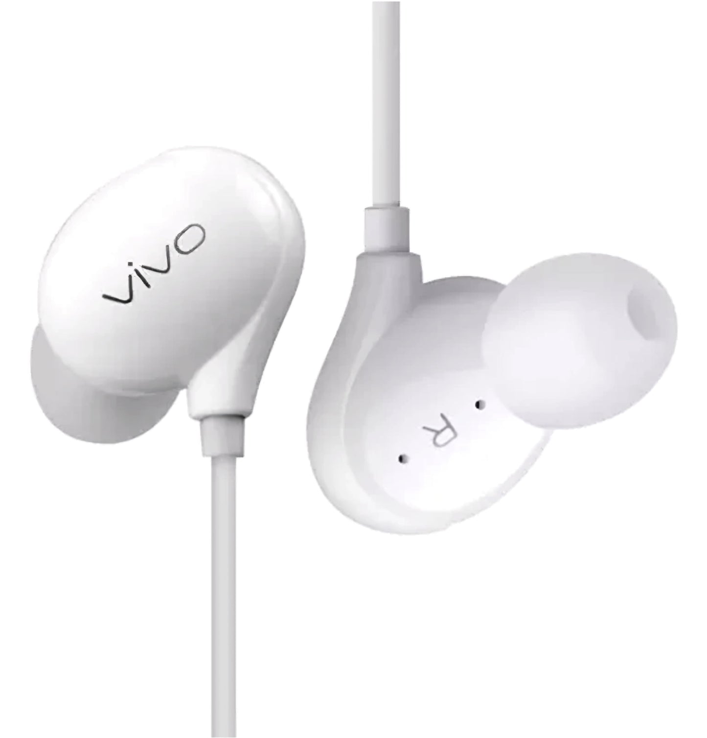 vivo Xe710 Wired Type C Earphones with Mic for Clear Calling, Powerful Audio,1.25M Cable (White, in The Ear) - in Ear