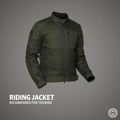 Royal Enfield Windfarer Riding Jacket Olive 44 Cm Knox Flexiform Ce Level 1 Certified Protectors At Shoulders And Elbows / High Abrasion-Resistant mesh with high air permeability