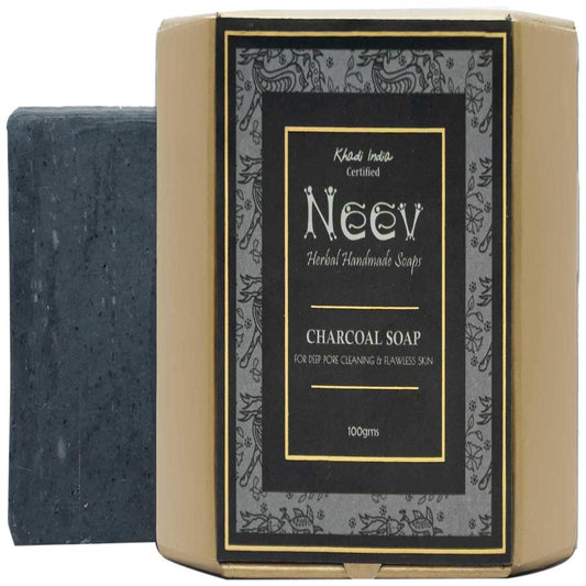 Neev Herbal Handmade Soaps Charcoal Soap For Deep Pore Cleansing and Flawless Skin - 100gms