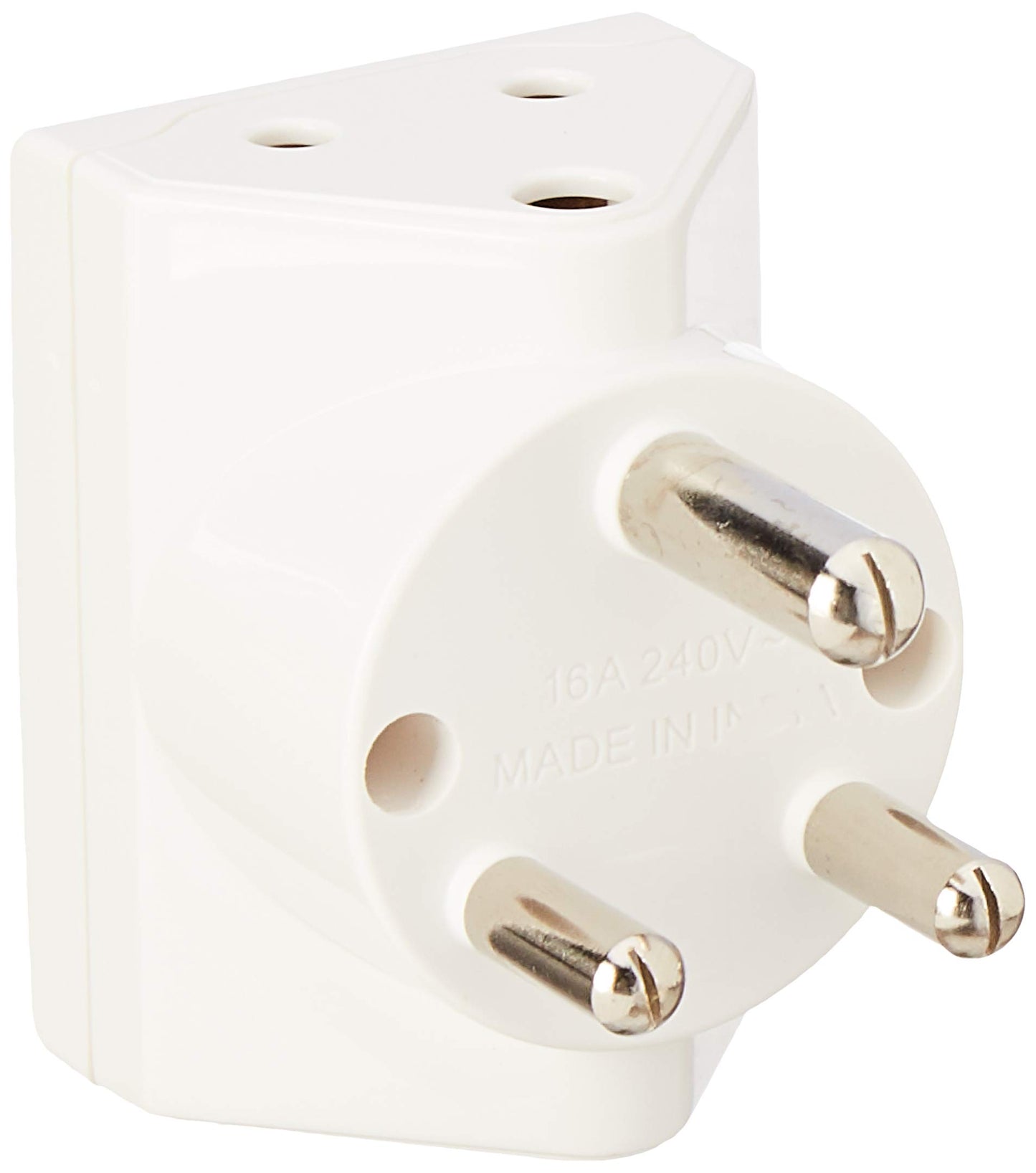 Anchor by Panasonic 16A Pilot 3 Pin Plug | Pilot 3 Pin Multiplug Plug for Home & Office Appliances | (3166, White)