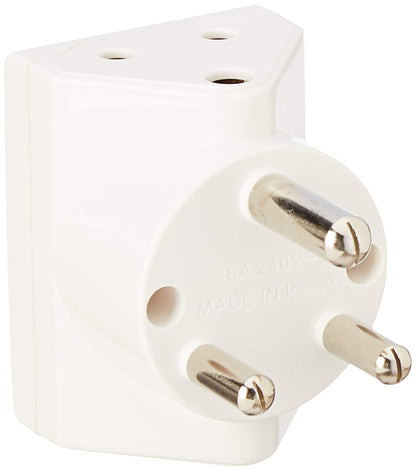 Anchor by Panasonic 16A Pilot 3 Pin Plug | Pilot 3 Pin Multiplug Plug for Home & Office Appliances | (3166, White)