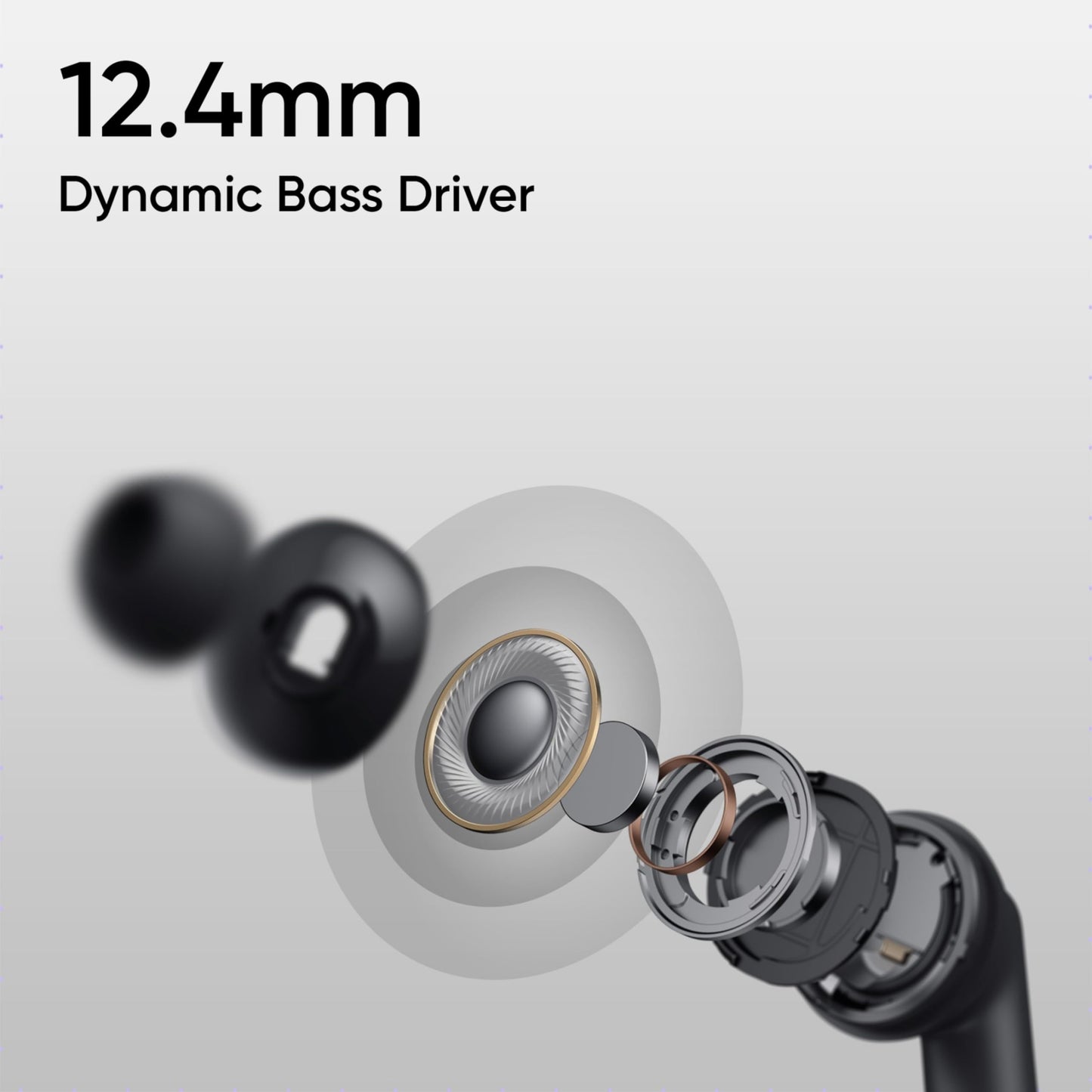 realme Buds T310 Truly Wireless in-Ear Earbuds with 46dB Hybrid ANC, 360° Spatial Audio, 12.4mm Dynamic Bass Driver, Upto 40Hrs Battery and Fast Charging (Vibrant Black)