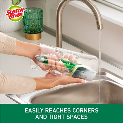 Scotch-Brite Soap Dispensing Dishwand with Scrubber and Handle | Tough on Stains, Easy on Hands