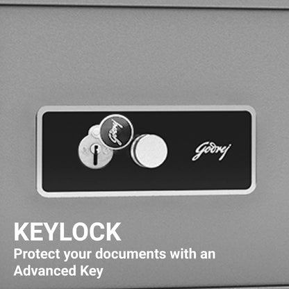 Godrej Security Solutions Forte Pro 15 Litres Safe Locker for Home & Office with Mechanical Key Lock (Grey)