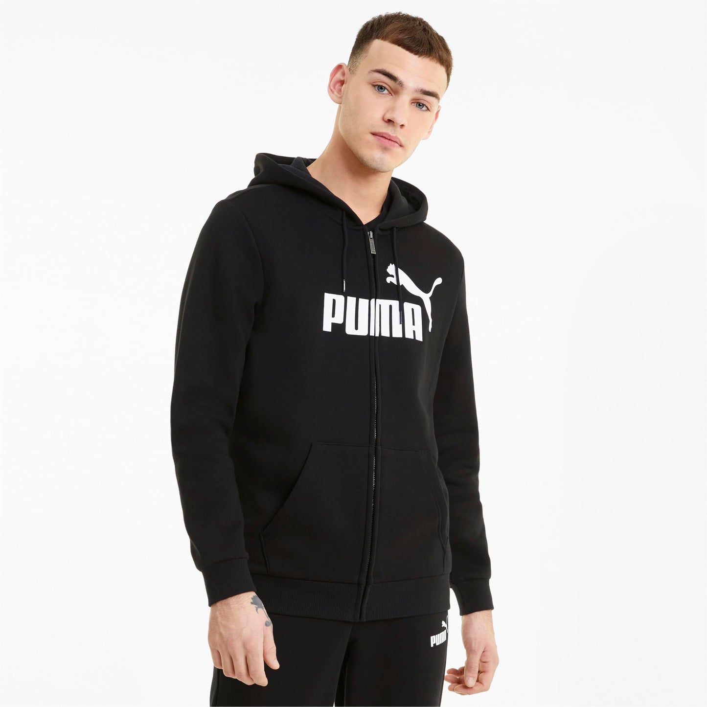 Puma Men's Cotton Hooded and Crew Neck Regular Fit Hoodie