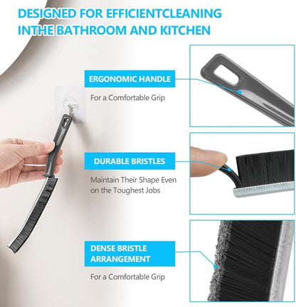 JICOOT Plastic Gap Cleaning Brush,Bathroom Gap Cleaning Brush,Clean The Dead Corners Of Kitchen Tiles,Multifunctional Window Slots,Multi-Purpose Door Window Track Deep Cleaning Brush(Gap Brush)