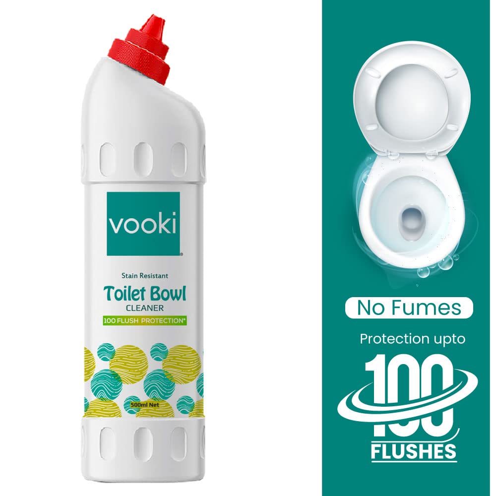 Vooki Ecofriendly Toilet Cleaner, 100 Flush Protection Toilet Bowl Cleaner Liquid - 500 Ml (Pack of 2)