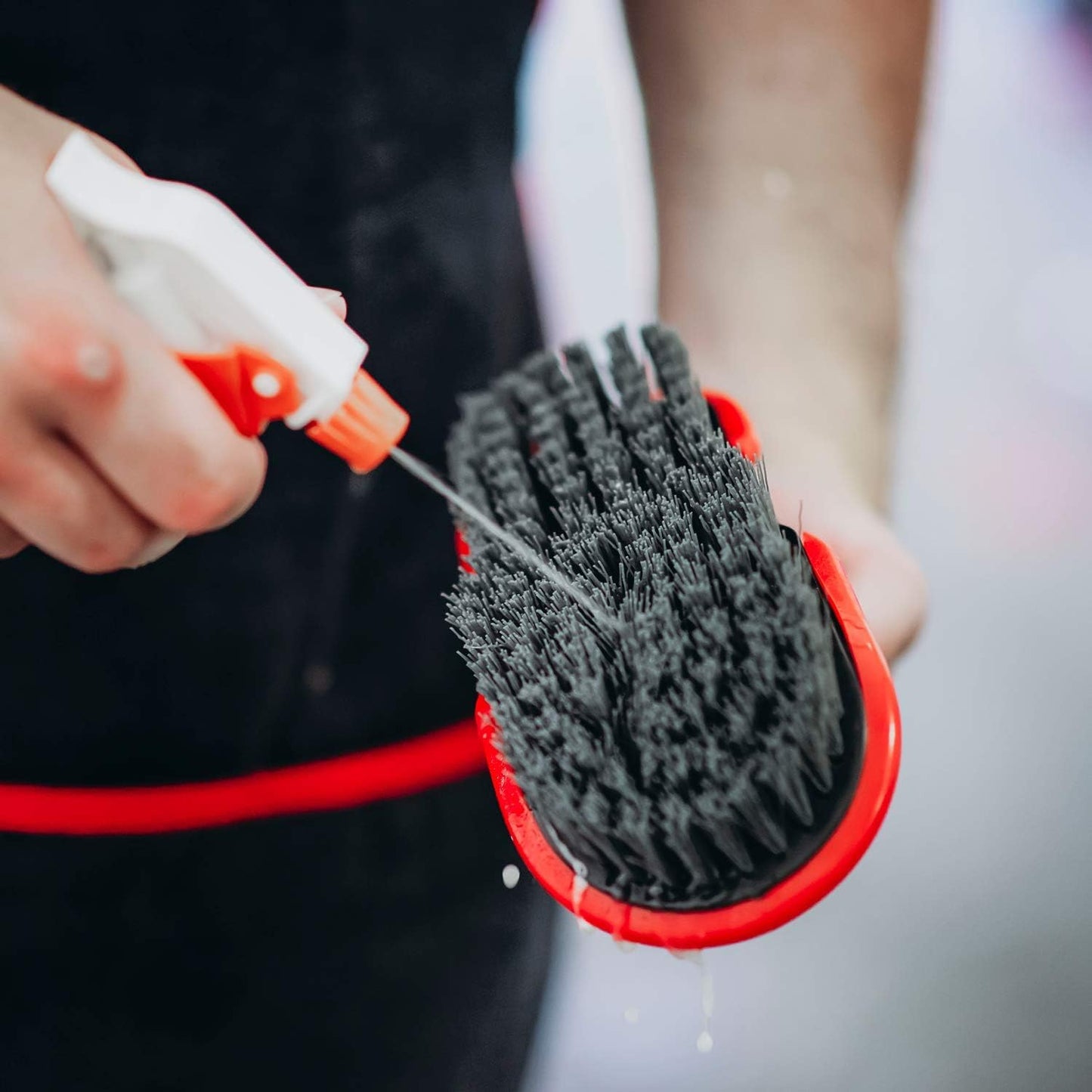 MaxShine Tire & Carpet Scrub Brush for Heavy Duty Tyre Detailing Deep Cleaning with Durable Bristles for Effective Dirt Removal (19cm)