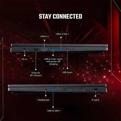 Acer Nitro V Gaming Laptop AMD Ryzen 7-7735HS with RTX 3050 6 GB Graphics (16 GB DDR5/512GB SSD/Windows 11 Home/Wi-Fi 6/144Hz) ANV15-41, 15.6" FHD Display, 2.1 KG