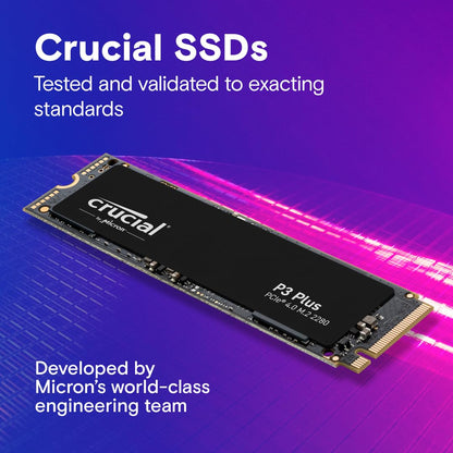 Crucial P3 Plus 500GB PCIe 4.0 3D NAND NVMe M.2 SSD, up to 4700MB/s - CT500P3PSSD8