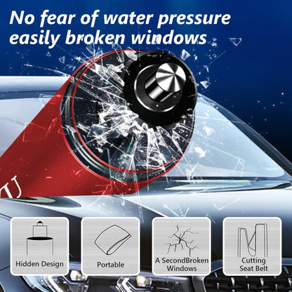 ZIBUYU� Car Emergency Window Breaker Seat Belt Cutter, Aluminium Alloy Car Glass Breaker with LED, Keychain Automotive Car Safety Hammer Escape Tools