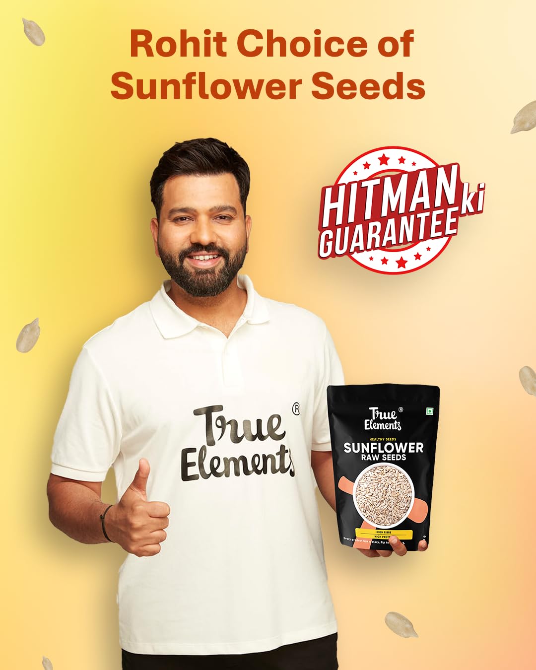 True Elements Sunflower Seeds 500g - Raw Sunflower Seeds for Eating | Diet Food | High in Fibre | Weight management | Source of Antioxidants | Surajmukhi Seeds