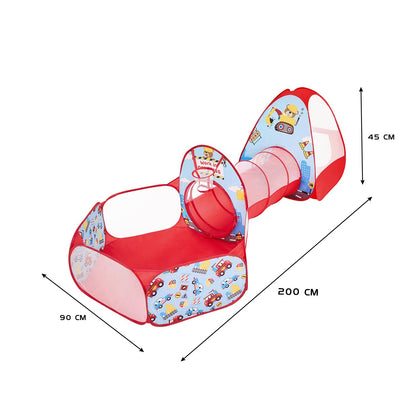 Amazon Brand - Jam & Honey Construction 3 in 1 Combo Tunnel for Kids (Multi Colour)