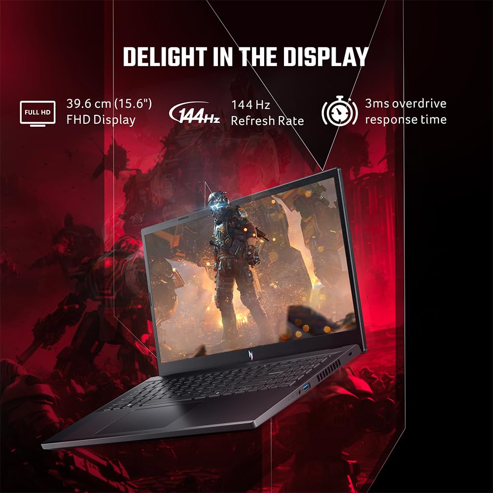 Acer Nitro V Gaming Laptop AMD Ryzen 7-7735HS with RTX 3050 6 GB Graphics (16 GB DDR5/512GB SSD/Windows 11 Home/Wi-Fi 6/144Hz) ANV15-41, 15.6" FHD Display, 2.1 KG