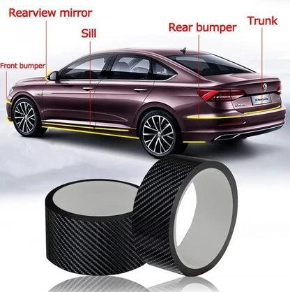 VINSU Car Sticker Carbon Fiber Rubber Protectors Tape can be installed on various places on a car