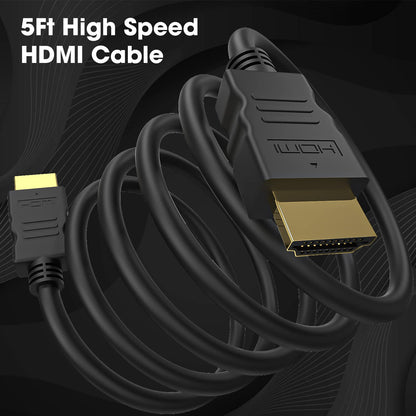 Sounce 1.5m High-Speed HDMI Cable - Ultra HD 4k x 2k HDMI Cable - HDMI to HDMI M/M - 5 ft HDMI 1.4 Cable - Audio/Video Gold-Plated (Black)