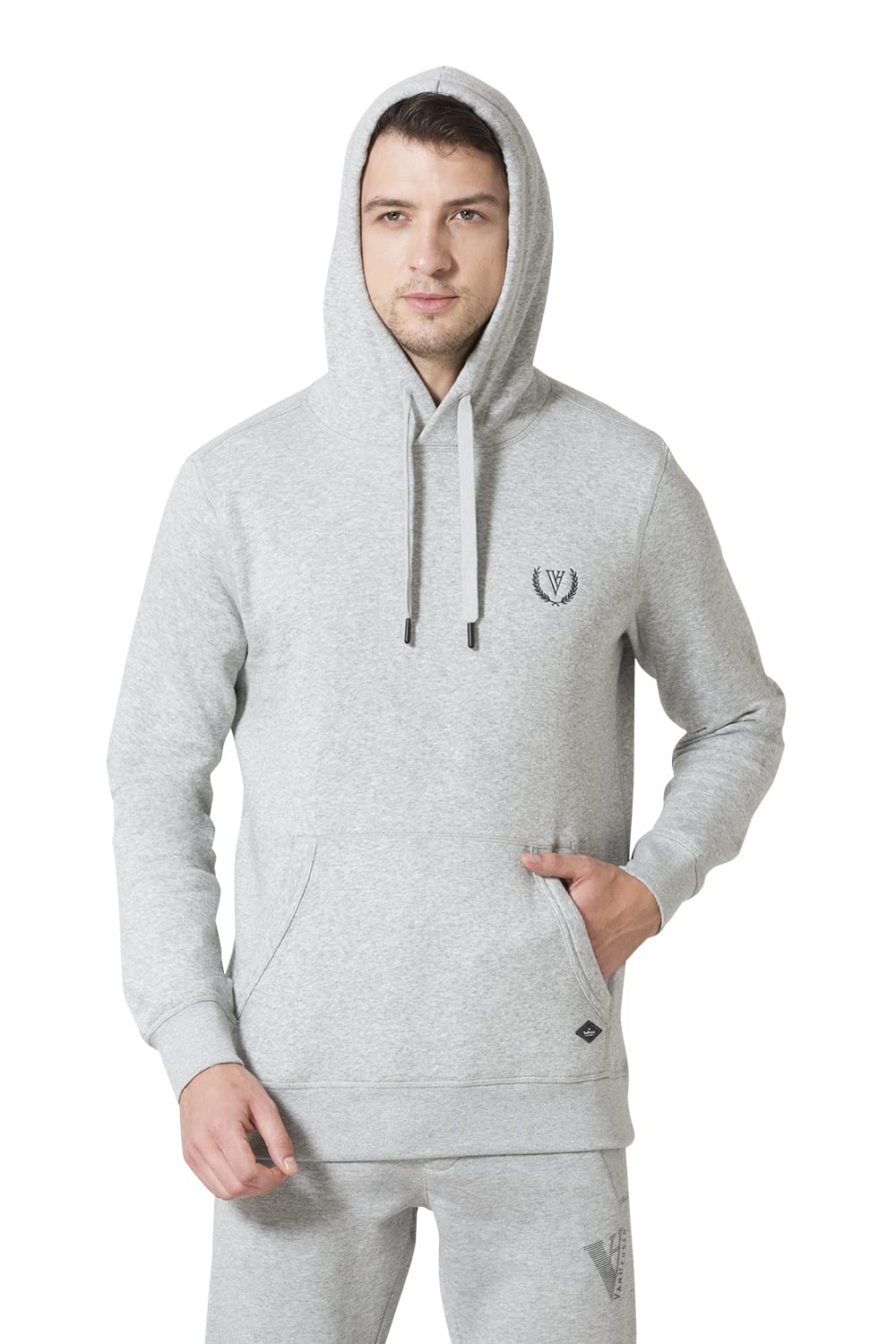 Van Heusen Men Sport Media Pocket Cotton Blend Regular Fit Hoodie - All Weather, Ultra Soft