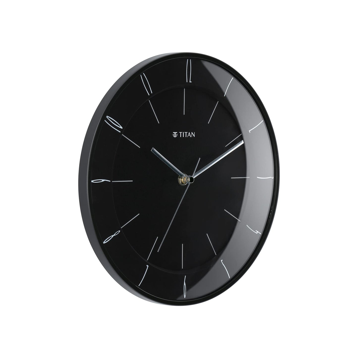 Titan Contemporary Wall Clock with Domed Glass - 27 Cm X 27 Cm (Small), Analog, Black