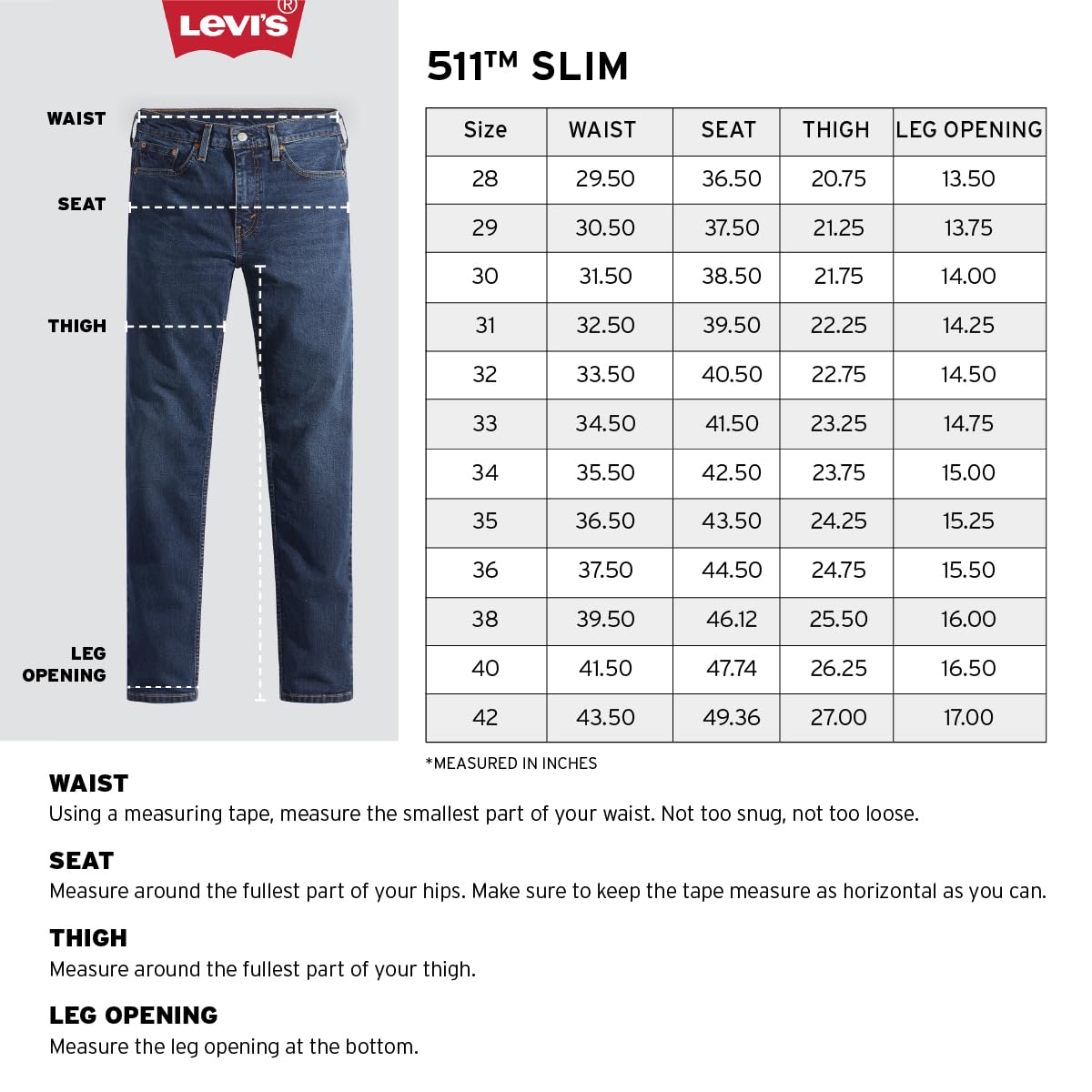 Levi's Men's Slim Fit Mid-Rise Jeans Solid