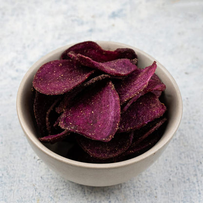 TBH - To Be Honest Vegetable Chips | Purple Sweet Potato with Pani Puri Masala |Gluten Free|High Fibre |Vegan Friendly | Low Fat | 50% Less Oil | No Preservatives Snack - Pack of 3 (75 gm * 3)