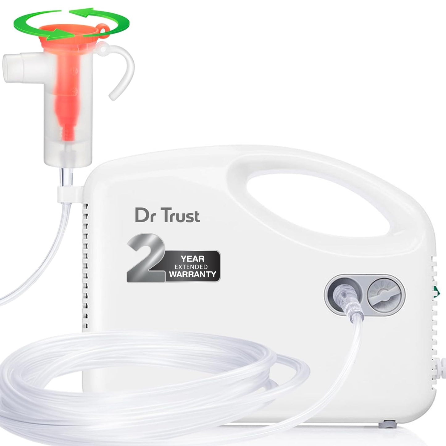 Dr Trust USA Compressor Nebulizer Machine Complete Kit for Adults and Kids with Mask (White)