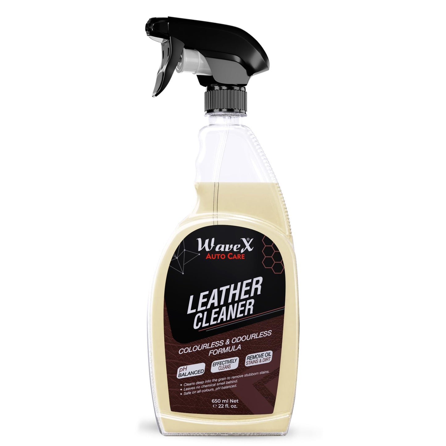 Wavex Leather Cleaner 650ml | Bike & Car Leather Seat Cleaner | Also Useful for Original Leather Jackets, Sofas, & Bags