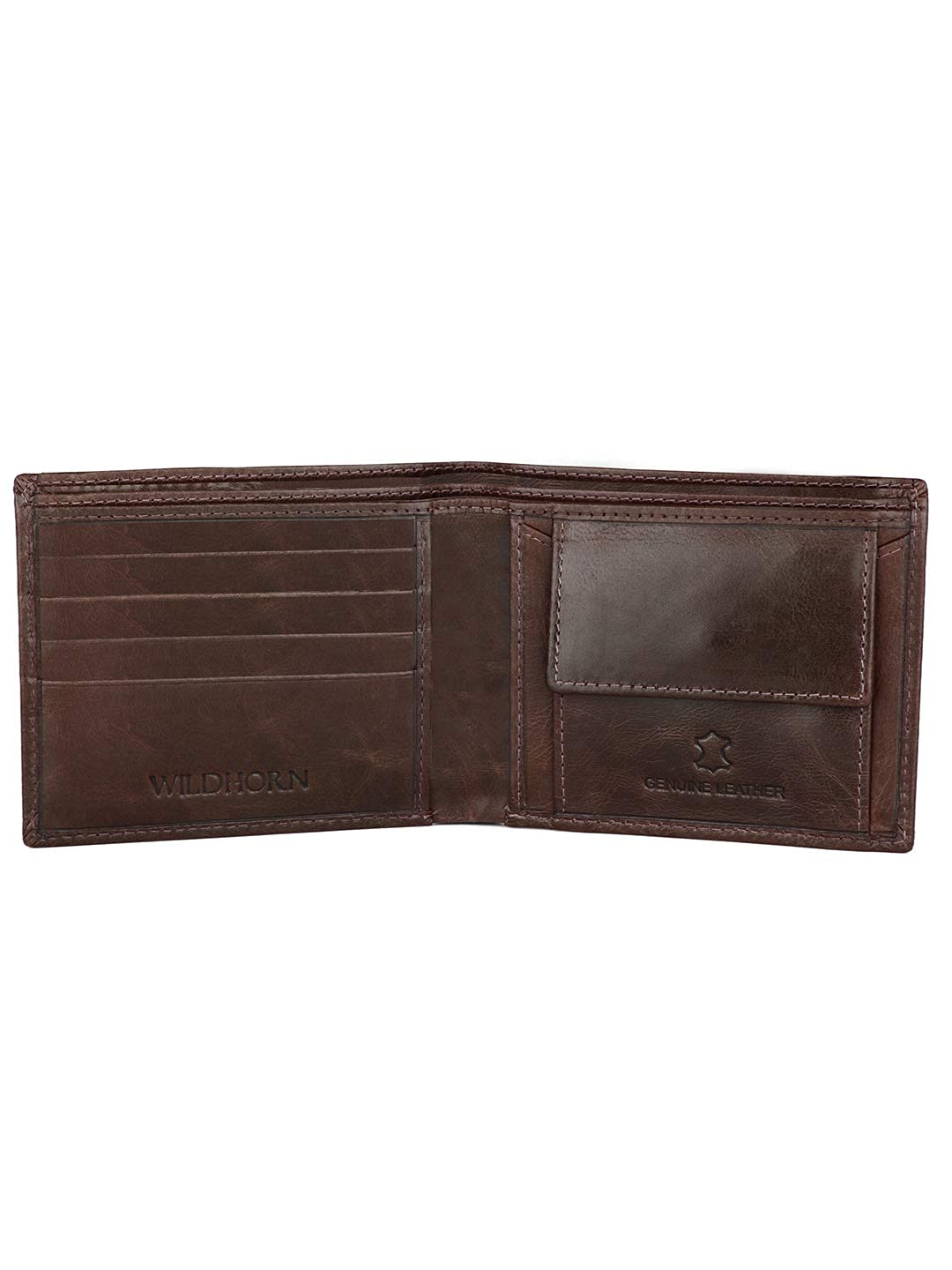 WildHorn Brown Leather Wallet for Men I Ultra Strong Stitching I 6 Card Slots I 2 Currency & 2 Secret Compartments I 1 Coin Pocket