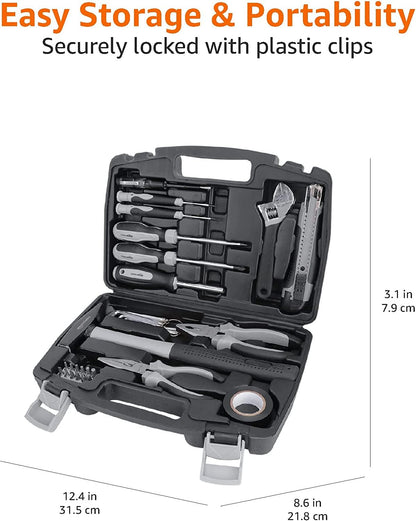 amazon basics 32 Piece Household Tool Set, steel alloy