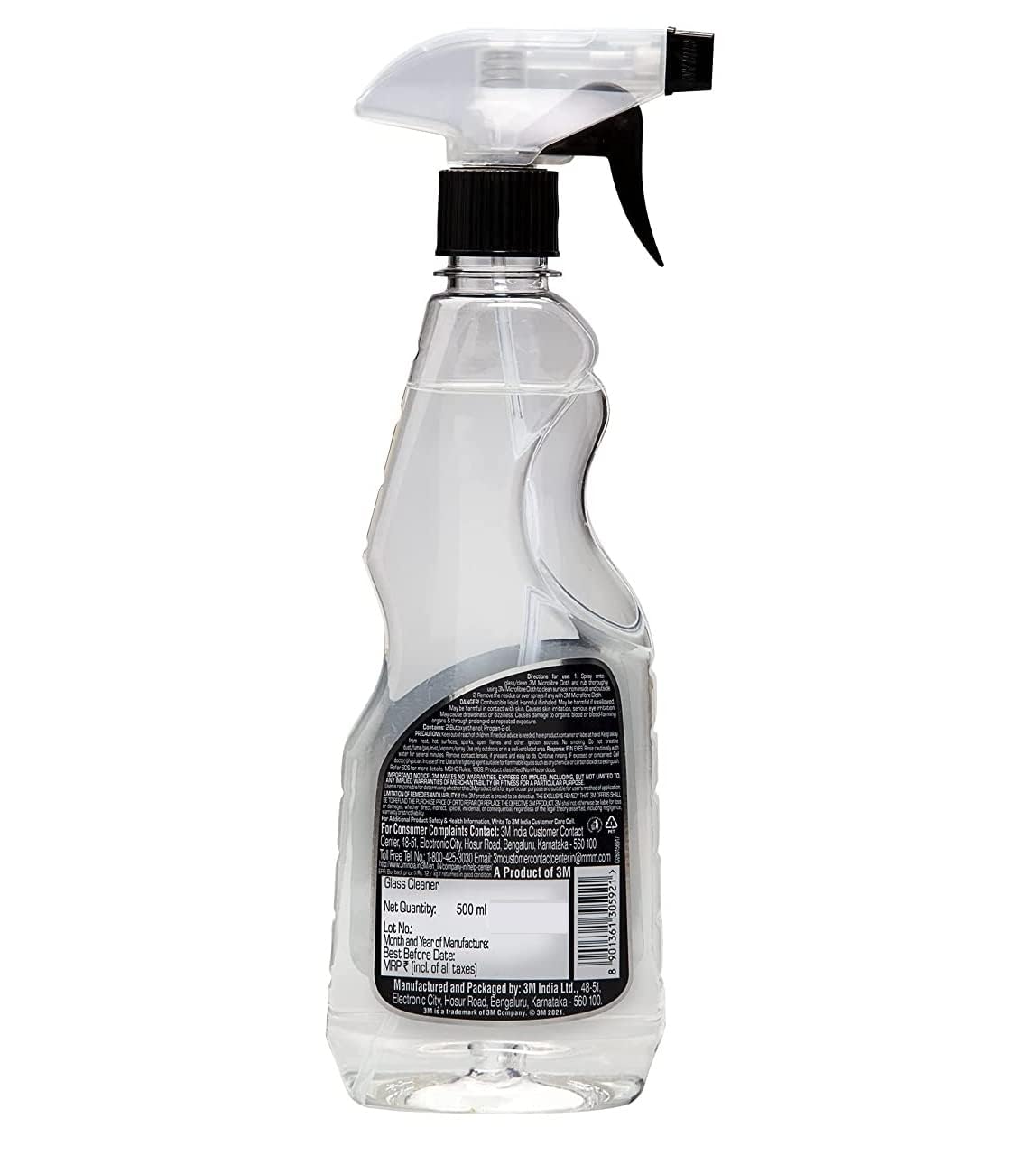 3M Car Glass Cleaner, 500ml | Remove Stains, Filmy Residues, Grime and Fingerprints from Windshields and Windows | Streak-Free Shine