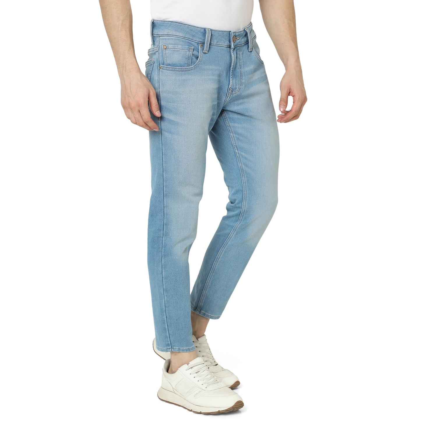 Spykar Men's Kano Slim Fit Mid-Rise Jeans (Ankle Length)