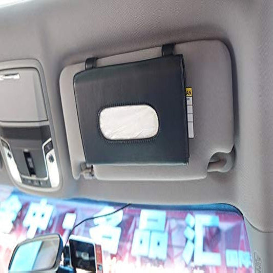 Automaze PU Leather Car Sun Visor tissue holder