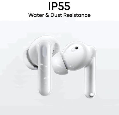 realme Buds T310 Truly Wireless in-Ear Earbuds with 46dB Hybrid ANC, 360° Spatial Audio, 12.4mm Dynamic Bass Driver, Upto 40Hrs Battery and Fast Charging (Agile White)