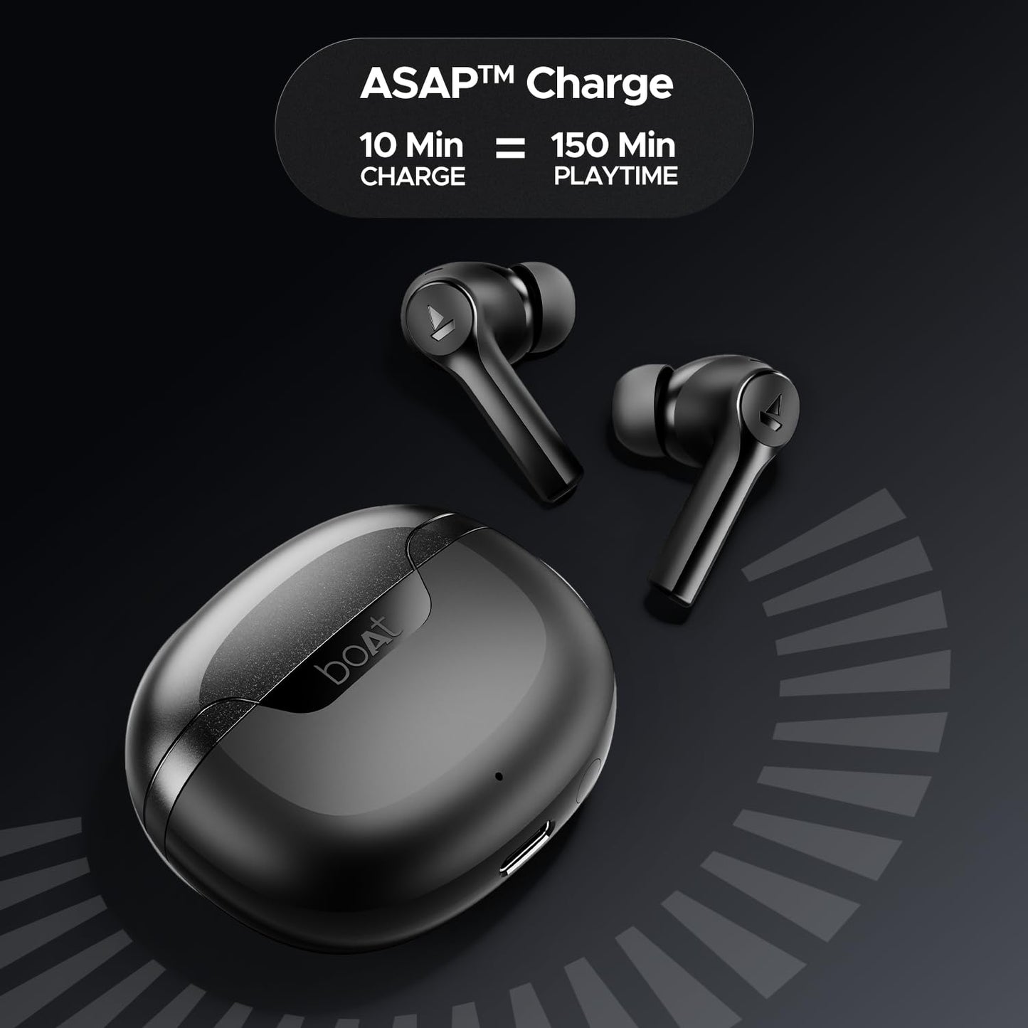 boAt Airdopes 300 Premium Truly Wireless in-Ear Earbuds with 4 Mics AI-ENx Spatial Audio,50HRS Playtime,Multipoint Connection,ASAP Charge, Hearables App, IPX4, BT v5.3 Ear Buds TWS (Gunmetal Black)