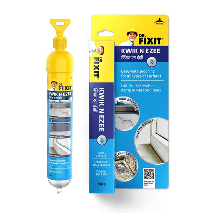 Dr. Fixit Kwik N Ezee Wall Gap & Crack Filler, 150gm (White), DIY Waterproofing for Home Repairs, Kitchen Sink & Wall Cracks, Bathroom Tile Gaps Sealant, Metal, Wood, PVC, Best for Wet & Damp areas