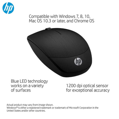 HP X200 Wireless Mouse with 2.4 GHz Wireless connectivity, Adjustable DPI up to 1600, ambidextrous Design, and 18-Month Long Battery Life. 3-Years Warranty (6VY95AA)